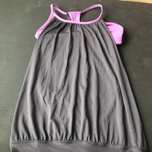 Lululemon grey/purple No Limits tank